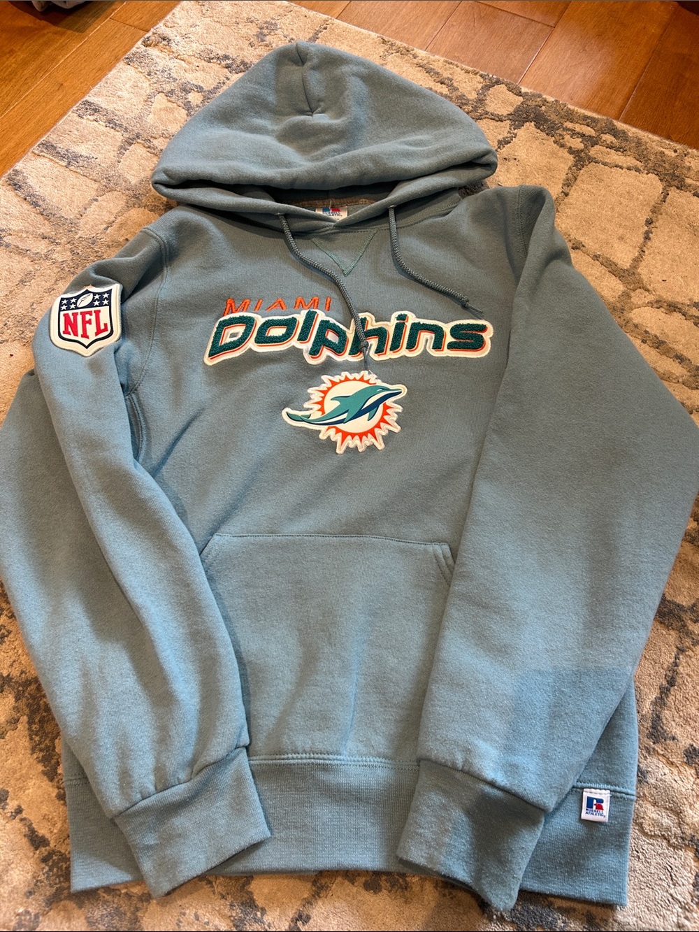 Russell Athletic Miami Dolphins Hoodie in Aqua Blue
